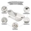 Baignoire bébé antidérapante avec support et thermomètre intégrés