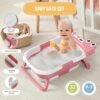 baignoire pliable bébé avec coussin de bain et affichage température gobebe Baignoire pliable bébé avec coussin de bain et affichage de température