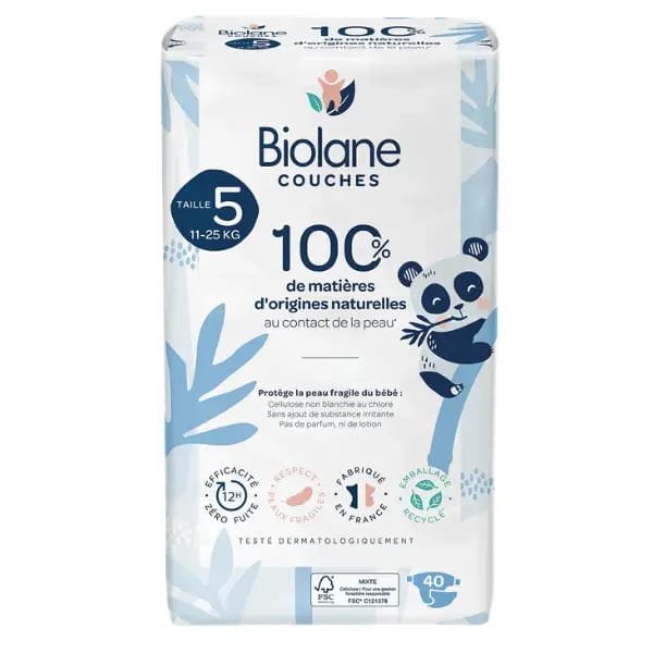 couches biolane taille 5 (11-25 kg) – 40 unitées gobebe ainchock accessoire hygiéne bébé biolane gobebe agadir