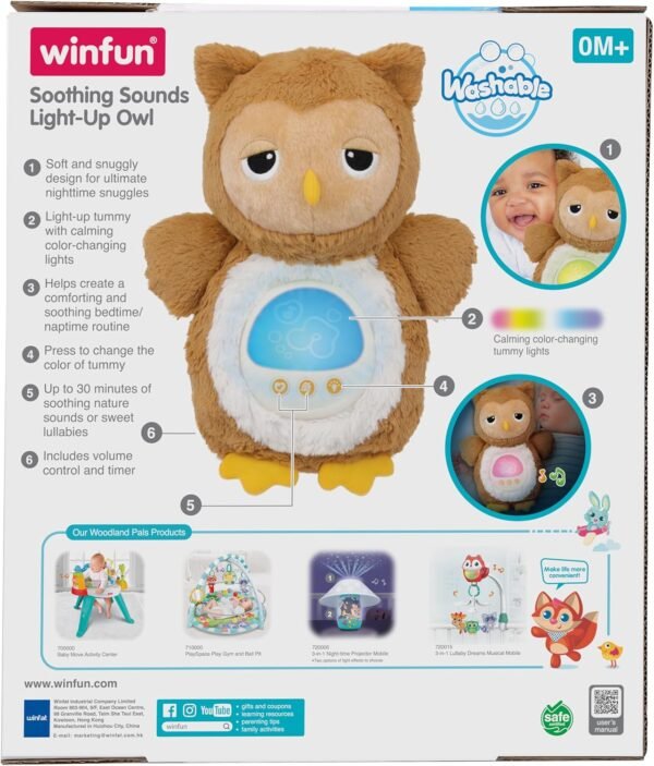 Peluche Hibou Veilleuse Musicale 0m+ - Winfun