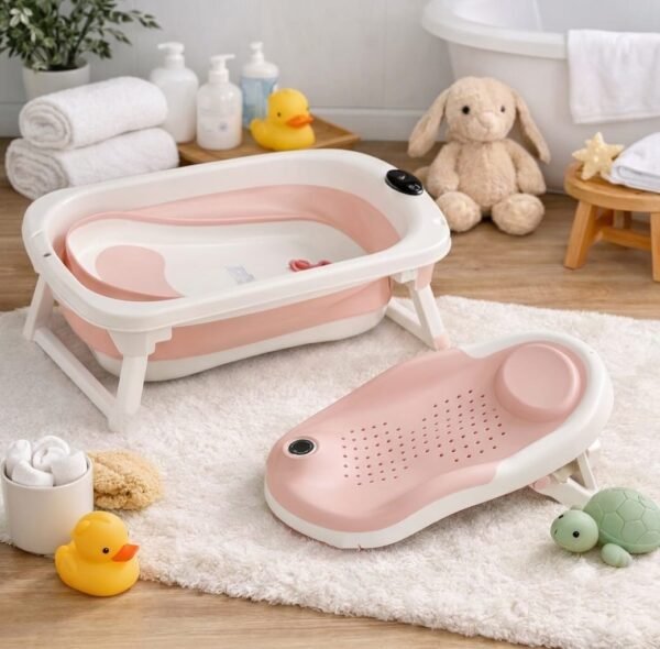 Set baignoire pliable avec thermomètre et transat de bain