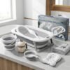 set baignoire pliable avec thermomètre, transat, coussin et accessoires - yikoo baby pack de bain complet et pratique gobebe temara