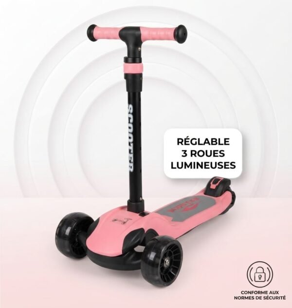 Trottinette enfant 3 roues pliable avec guidon réglable – Stabilité et agilité