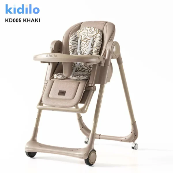 chaise haute bébé KD005 réglable et pliable khaki – kidilo gobebe Chaise Haute Bébé KD005 Réglable et Pliable – Kidilo