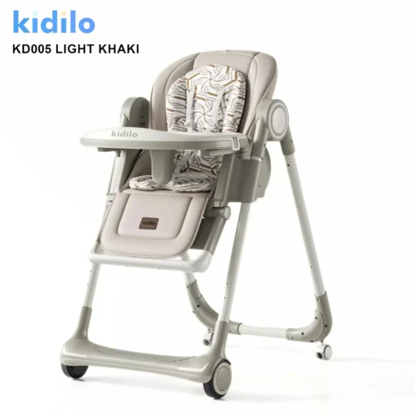 chaise haute bébé KD005 réglable et pliable light khaki – kidilo gobebe Chaise Haute Bébé KD005 Réglable et Pliable – Kidilo