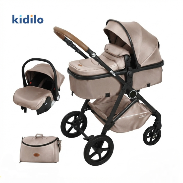 poussette trio complet 3-en-1 k08+c beige – kidilo gobebe Pack Poussette 3-en-1 K08+C – Kidilo