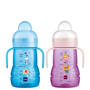 profil trainer+ biberon de transition 220ml bleu - mam gobebe accessoire repas gobebe maarif