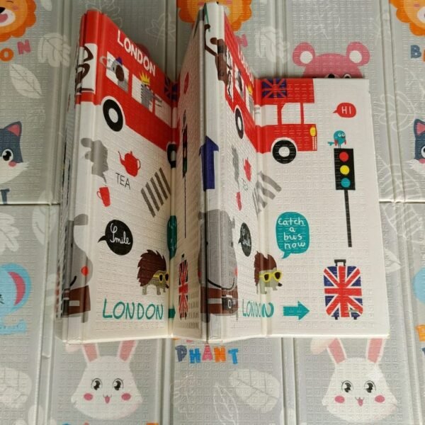 tapis de jeu réversible en mousse xpe 180 x 200 x 1.5 cm lapin-london - heyuan gobebe Tapis de jeu réversible en mousse XPE 180 x 200 x 1.5 cm - HEYUAN