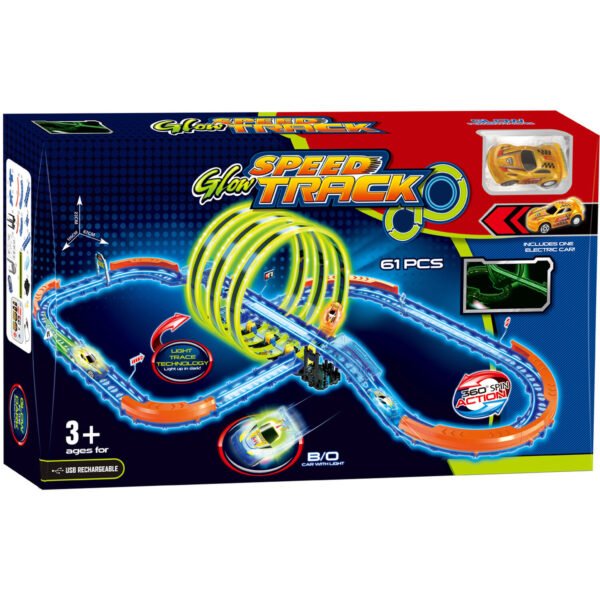 circuit de voitures lumineux speed glow track 61 pièces gobebe jouet d'éveil gobebe ainchock