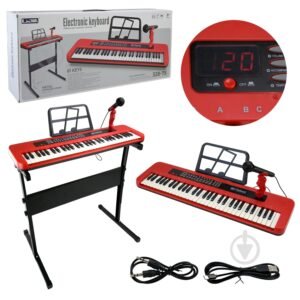 clavier électronique 61 touches avec support et kicrophone gobebe jouet d'éveil bebe gobebe temara