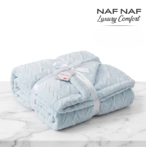 couverture bébé trenza ultra-douce 110x140 cm bleu - naf naf gobebe confort et douceur naf naf gobebe maarif