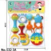 ensemble hochets et anneaux de dentition 10 pieces colorés gobebe Ensemble hochets et anneaux de dentition 10 pieces colorés