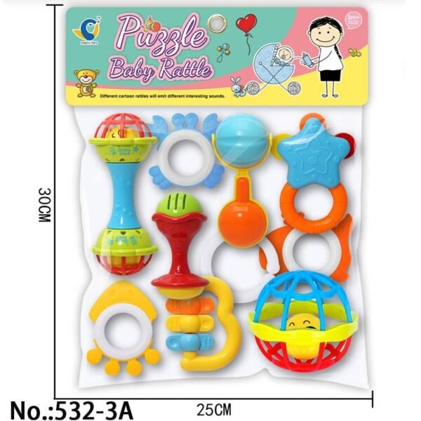 ensemble hochets et anneaux de dentition 10 pieces colorés gobebe Ensemble hochets et anneaux de dentition 10 pieces colorés