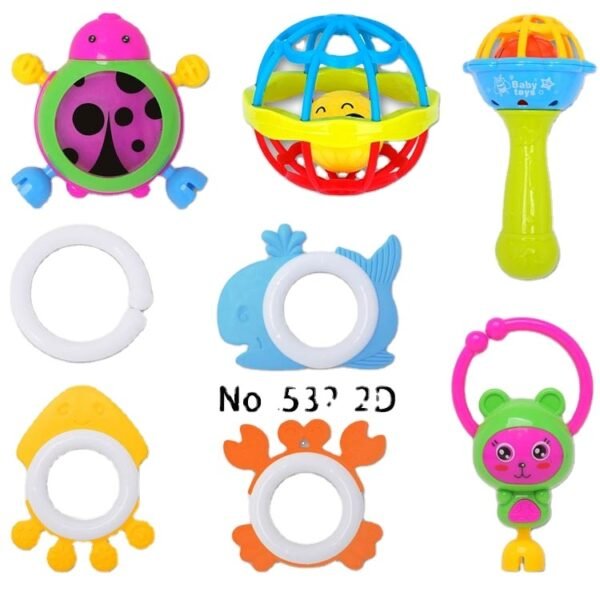 ensemble hochets et anneaux de dentition 8 pieces colorés gobebe jouet d'éveil et anneaux de dentition gobebe agadir