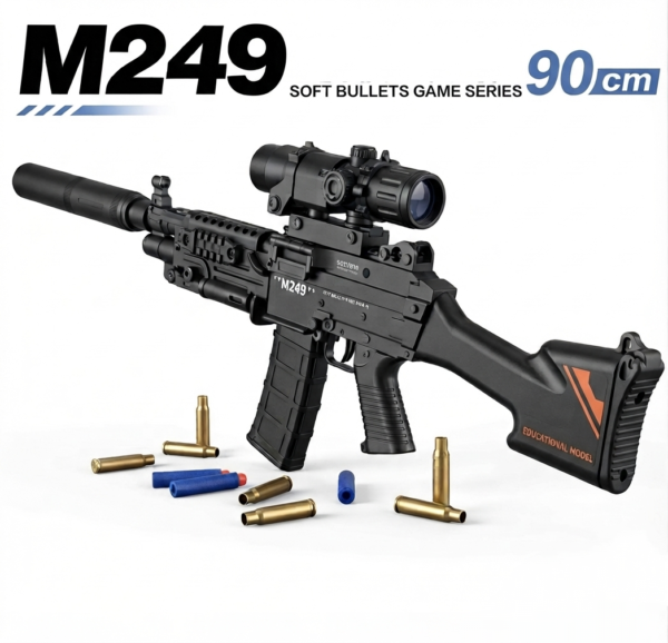 jouet de tir à projectiles m249 souples 90cm gobebe jouet et éveil bébé gobebe maarif