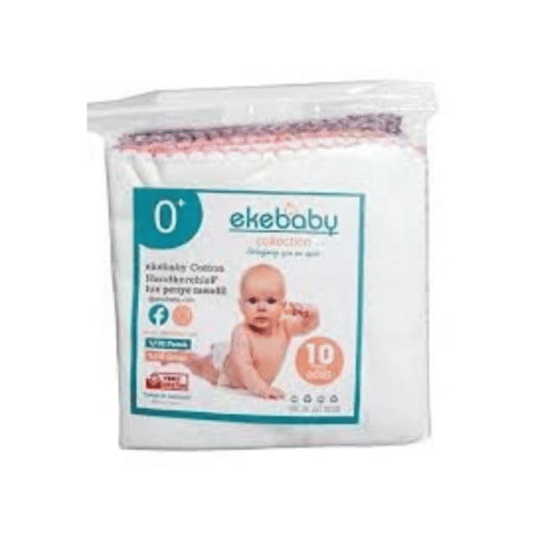 Lot de 10 mouchoirs en coton bébé 100 % coton 28 x 28cm - Ekebaby