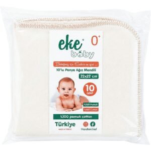 lot de 10 mouchoirs en coton bébé 100 % coton 22 x 22cm - ekebaby gobebe hygiène bébé gobebe maarif