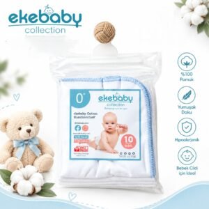 lot de 10 mouchoirs en coton bébé 100 % coton - ekebaby gobebe accessoire hygiéne gobebe agadir