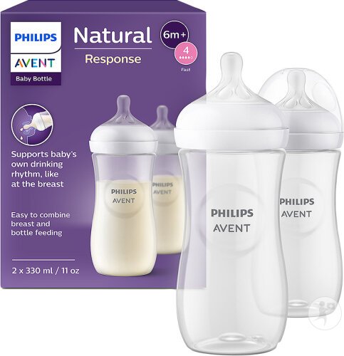 philips-avent-natural-response-2-biberons-330-ml-6-mois+-gobebe accessoire allaitement gobebe temara gobebe maarif