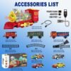 Train Électrique à Vapeur avec Wagons et Rails – 23 Pièces
