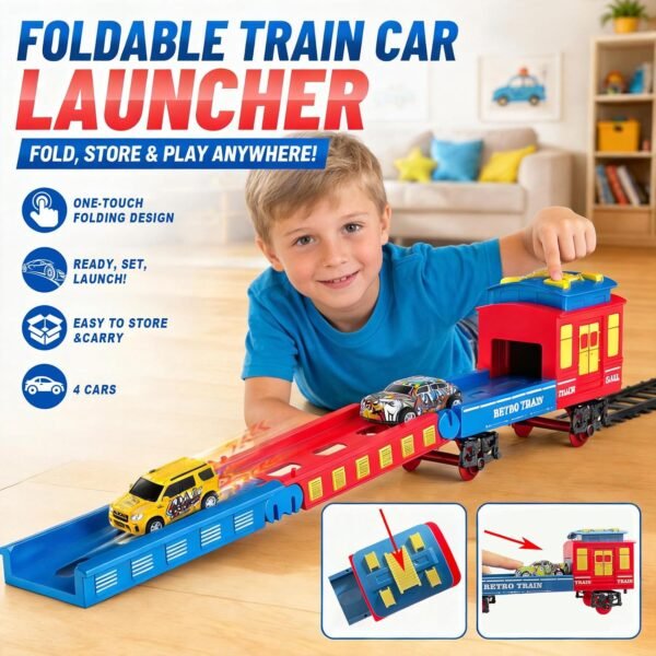 Train Électrique à Vapeur avec Wagons et Rails – 23 Pièces