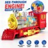 Train Électrique à Vapeur avec Wagons et Rails – 23 Pièces