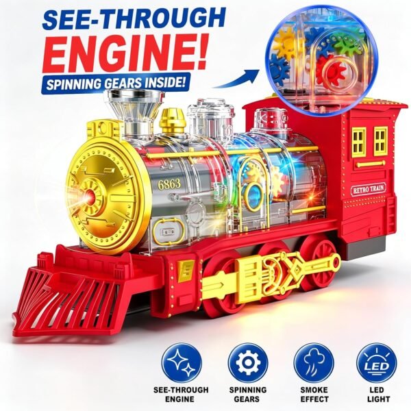 Train Électrique à Vapeur avec Wagons et Rails – 23 Pièces