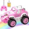 Véhicule tout-terrain radiocommandé rose de type Jeep