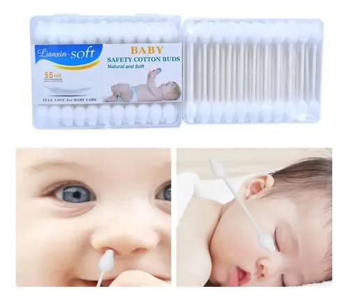 Cotons-tiges Lianxin Soft (55 pièces) avec embout en coton 100 % naturel