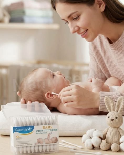 Cotons-tiges Lianxin Soft (55 pièces) avec embout en coton 100 % naturel