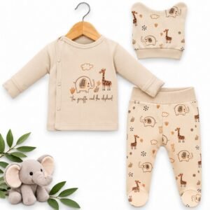 ensemble bébé 0-3 mois 3 piéces animaux - babycan gobebe ainchock vêtement nouveau-né babycan gobebe temara