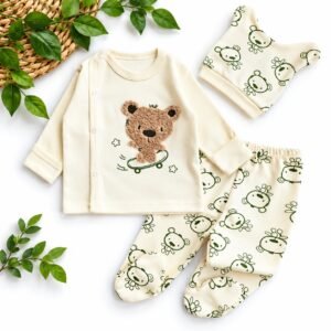 ensemble bebe 0-3 mois 3 piéces ours - babycan gobebe ainchock douceur et style bébé gobebe maarif