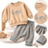 ensemble bébé garçon 6 à 18 mois 2 piéces beige gobebe temara Ensembles Bébé 6 à 18 mois 2 Piéces « best friends » - Pookie
