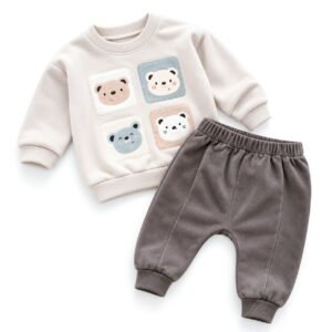 ensembles bébé 6 à 18 mois 2 piéces ours - pookie gobebe vêtement confortable et pratique gobebe maarif