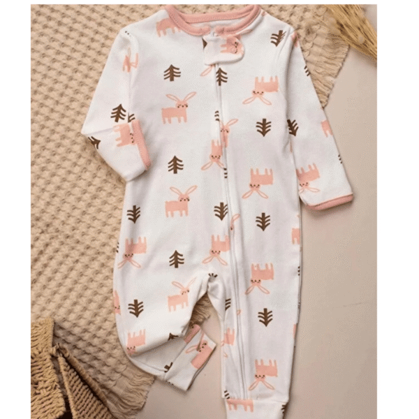 grenouillères bébé 6 à 18 mois en coton biologique lapin blanc - midirik gobebe Grenouillères bébé (6 à 18 Mois) en Coton Biologique Lapin - Midirik