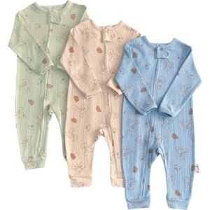 grenouillères bébé en coton biologique - midirik gobebe temara vêtement bébé douce et confortable gobebe agadir