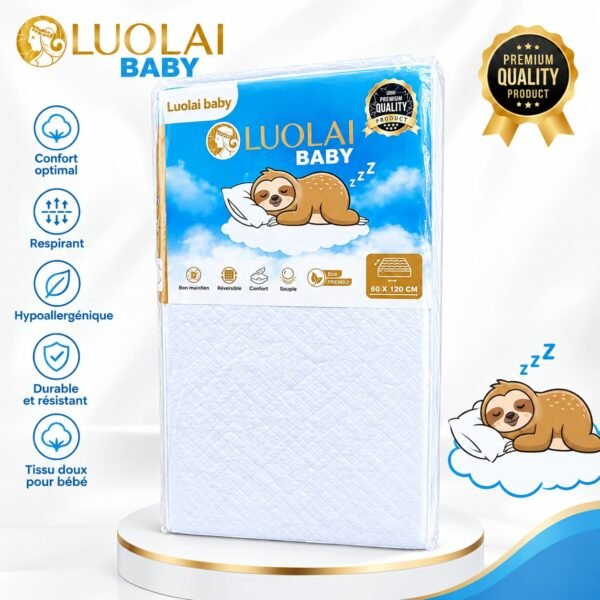 matelas 60 x 120 cm - luolai baby gobebe sommeil paisible et sécurisé gobebe maarif