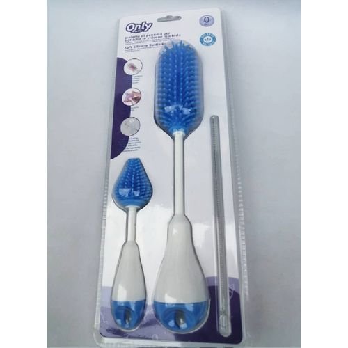 pack brosses de nettoyage pour biberons et tétines bleu - only baby gobebe.ma Pack brosses de nettoyage pour biberons et tétines - Only Baby