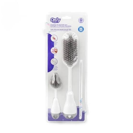 pack brosses de nettoyage pour biberons et tétines gris - only baby gobebe.ma Pack brosses de nettoyage pour biberons et tétines - Only Baby