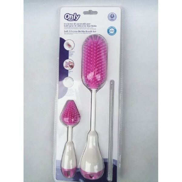 pack brosses de nettoyage pour biberons et tétines rose - only baby gobebe Pack brosses de nettoyage pour biberons et tétines - Only Baby