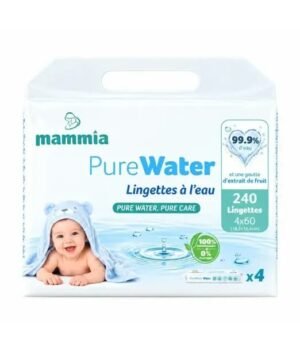 pack lingettes bébé purewater 4 x 60 - mammia gobebe accessoire hygiéne gobébé temara