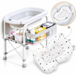 table à langer 2en1 avec baignoire et coussin de bain offert - bubbly gobebe accessoire hygiéne gobebe temara maarif