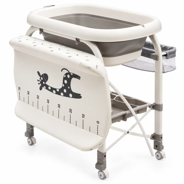 table à langer 2en1 avec baignoire et espaces de rangement - bubbly gobebe Table à langer 2en1 avec baignoire et coussin de bain offert - Bubbly