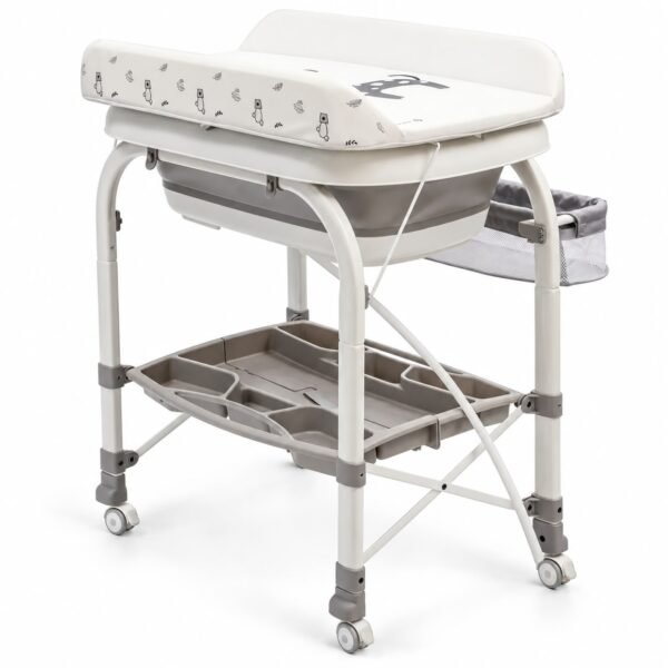 table à langer 2en1 baignoire et espaces de rangement - gobebe Table à langer 2en1 avec baignoire et coussin de bain offert - Bubbly