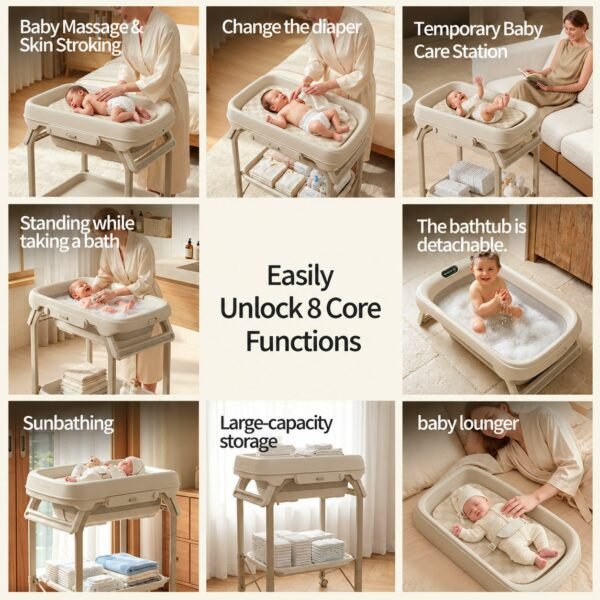 table à langer avec beignoire intégré gobebe maarif Table à langer multifonction 2en1 avec baignoire intégrée